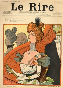 法国侯爵夫人的漫画，来自&39;Le Rire&39;的封面，1898年3月12日